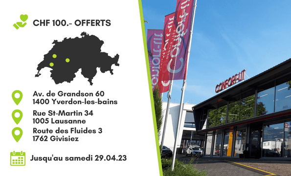 SPÉCIALISTE LITERIE ET MOBILIER | CHF 100.- offerts