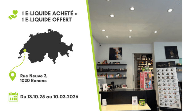 E-CIGARETTE | 1 liquide offert